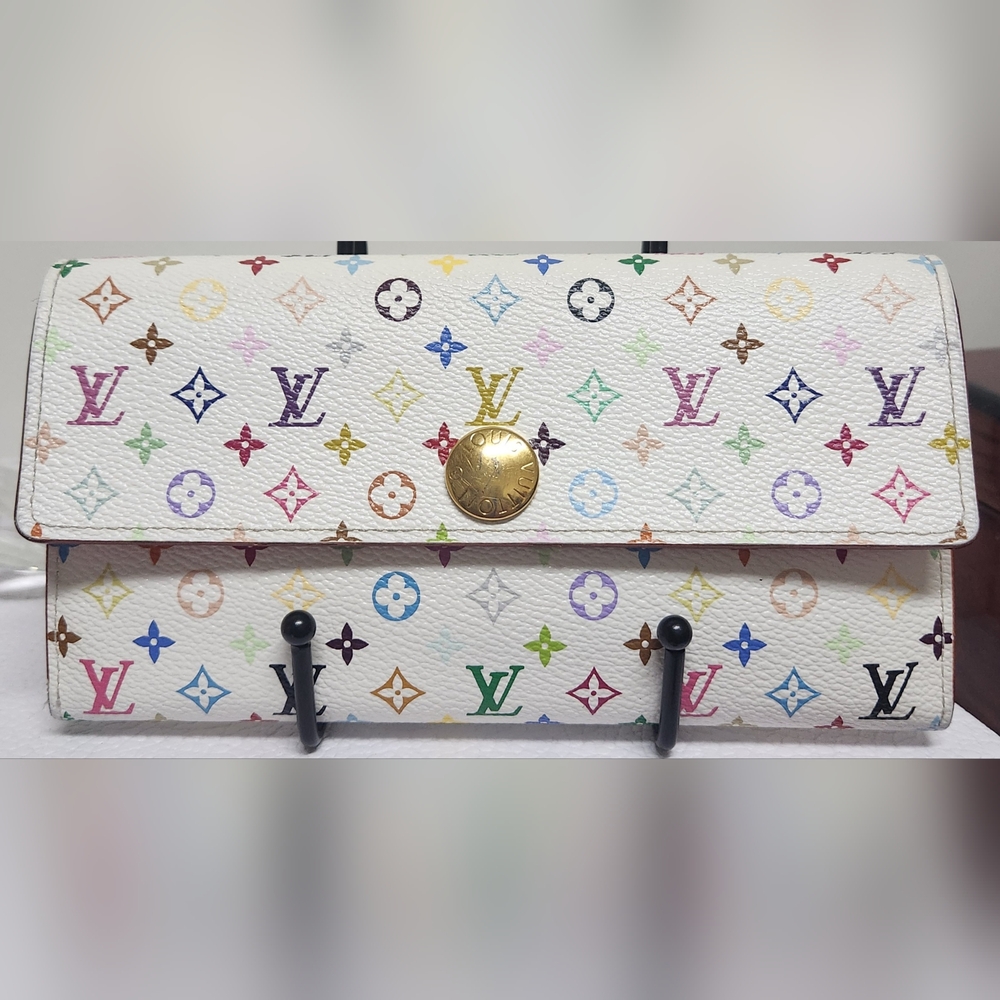 LOUIS VUITTON LV Mulicolor Takashi Murakami Sarah Portefeiulle Wallet - Picture 3 of 16